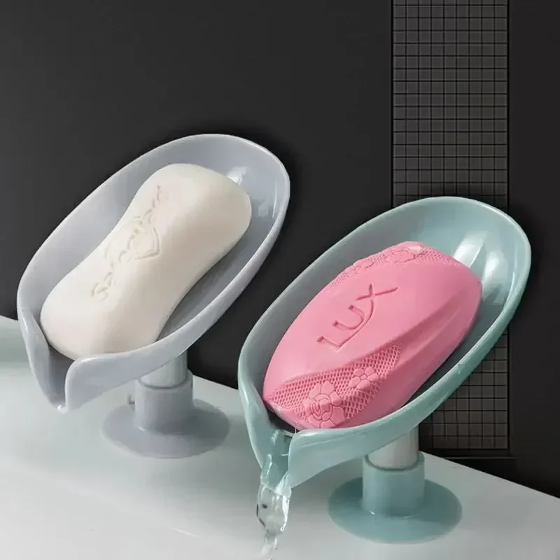 Kitchen Appliances Holder - Drenajlı Yaprak Şeklinde Sabunluk, Vakumlu Sabun
