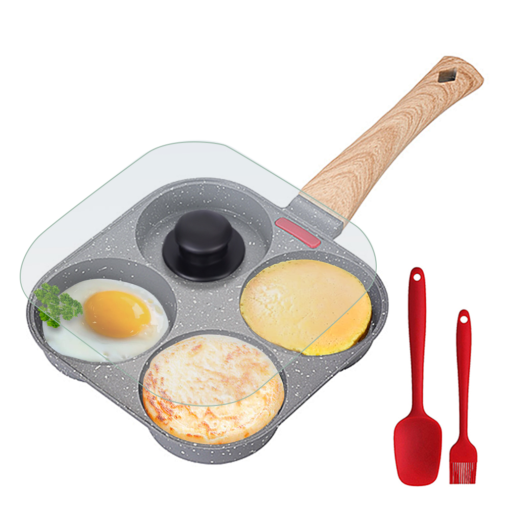 Electric Griddle Pancake - Yapışmaz 4 Bölmeli Yumurta Tavası, Çevirmeli
