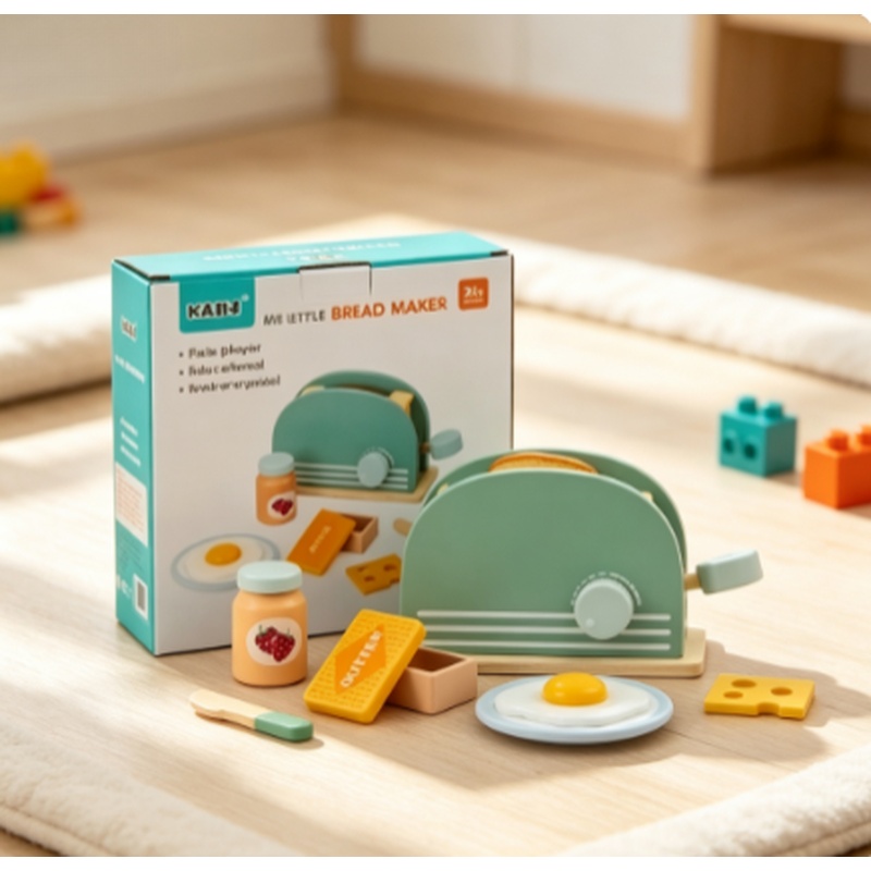 Kitchen Appliances Toys - Ahşap Simülasyon Tost Makinesi Oyuncak Çocuklar