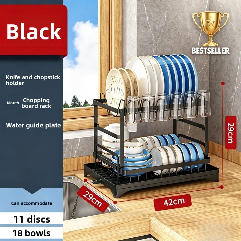 Kitchen Appliances Storage - Çift katmanlı büyük kapasiteli bulaşık kurutmalığı