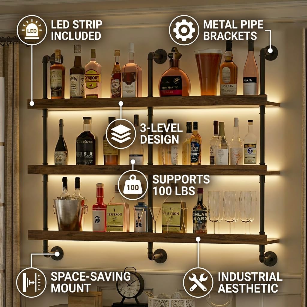 Duvara Monte LED Işıklı Üç Kat - Kitchen Appliances Holder incelemesi ve fiyatı